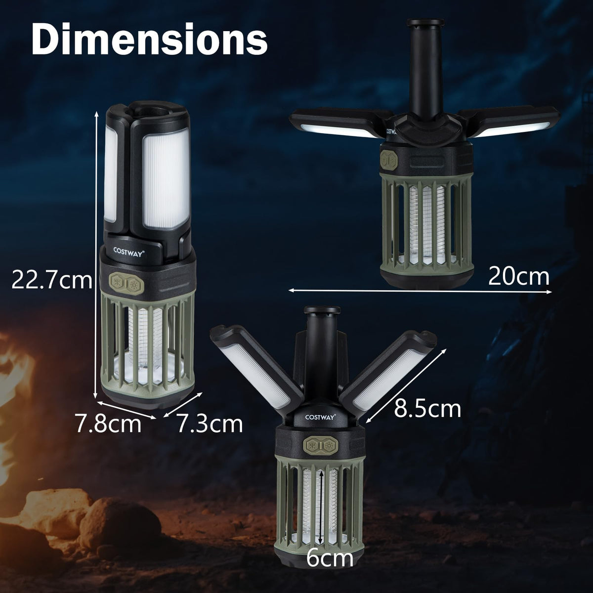 USB-C Rechargeable Outdoor Bug Zapper with Foldable Camping Lantern