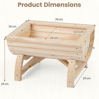 Set of 2 Wood Raised Garden Beds, Half-Barrel Planter Boxes