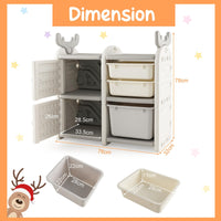 Kids Toy Storage Organiser Toy Chest and Bookshelf with Antler Top