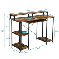 Giantex Computer Desk with Storage Shelves, Home Office Writing Table with Monitor Stand