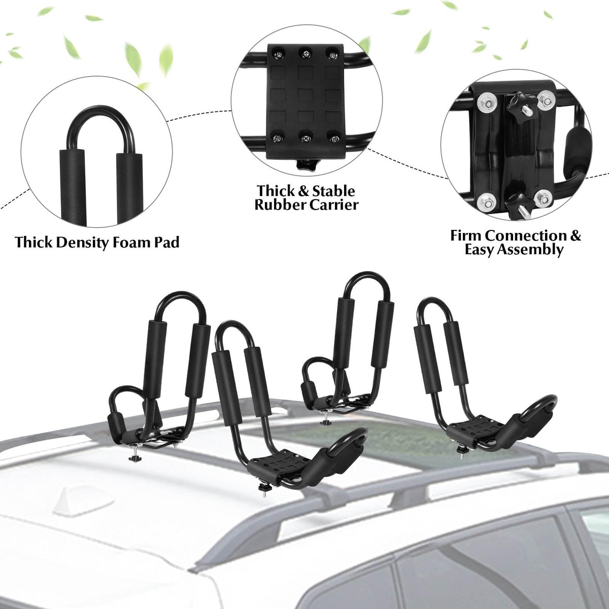 et of 4 U-Bar Kayak Racks with Bandage