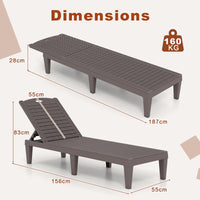 Chaise Lounge Chairs Set of 2 with 4-Position Adjustable Backrests
