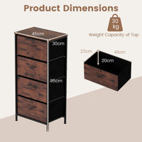 4 Drawers Dresser with Wooden Top and Heavy Duty Metal Frame
