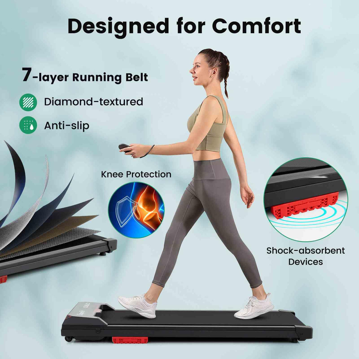 Under Desk Treadmill with Remote and APP Control