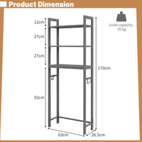 Giantex Over The Toilet Storage Shelf, Space Saving Metal Bathroom Organizer