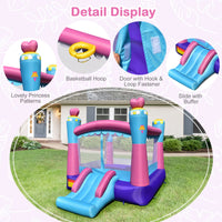 Inflatable Jumping Castle, 3-in-1 Princess Theme Kids Bounce House w/Fun Slide