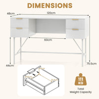Computer Desk with 4 Drawers, 120cm Home Office Desk with Storage