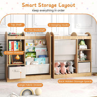 Toy Storage Organizer with Full-Length Mirror and 4-Tier Sling Shelves