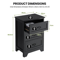 Giantex 3-Drawer Bedside Table