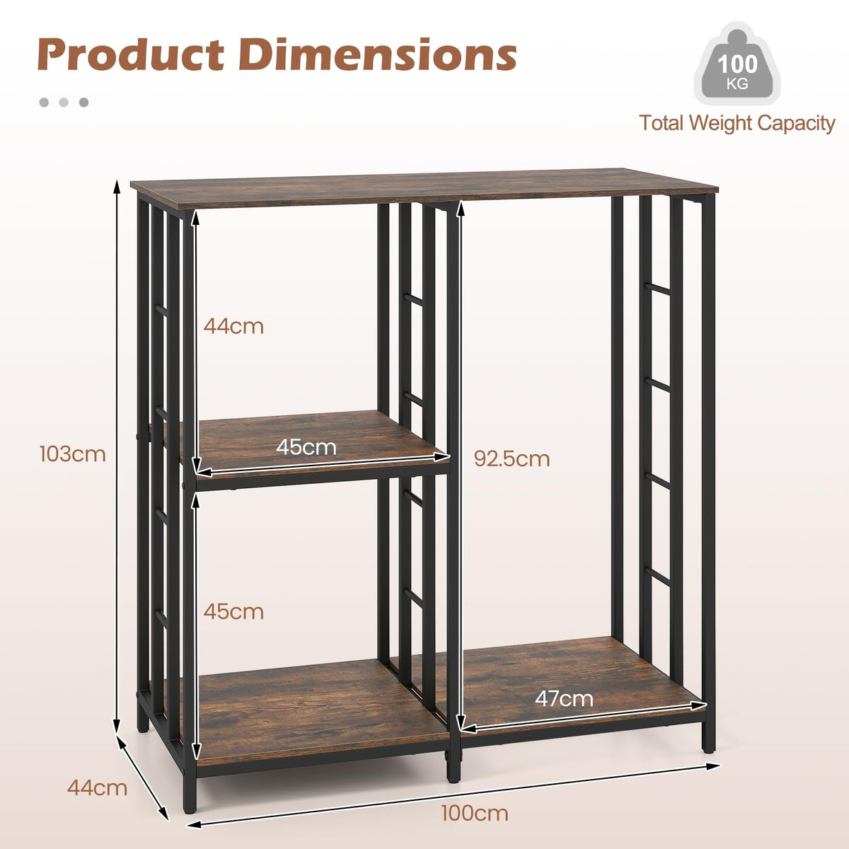 Kitchen Baker's Rack Mini Fridge Stand Table with 4 Shelves for Oven