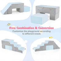 4-in-1 Foam Climbing Blocks with Slide and Stair