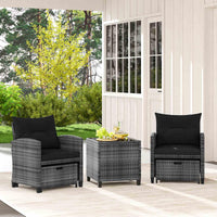 Outdoor 5 Piece Patio Rattan Furniture Setting for Poolside Backyard Lawn & Deck