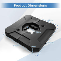 124kgCantilever Patio Umbrella Base,Heavy-Duty 2-Piece Square Plates