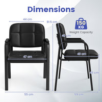 Waiting Room Guest Chairs with Padded Armrests Set of 2/4