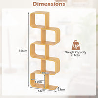Bamboo Bookshelf with 5 Open Cubes