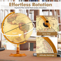 30 cm Illuminated World Globe Light up Globe Night Lamp with Wooden Stand