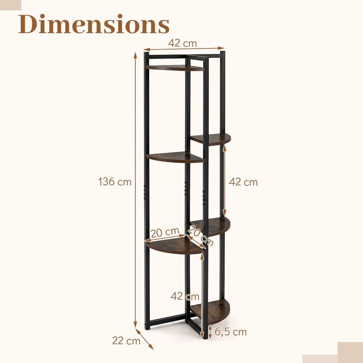 6-Tier Plant Stand with Fan-Shaped Shelves for Flower Pots