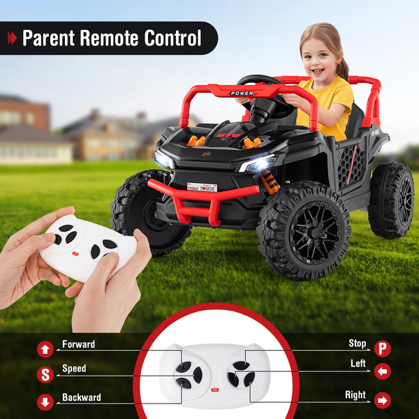 12V Kids Ride on Car with Parental Remote and 3 Speeds