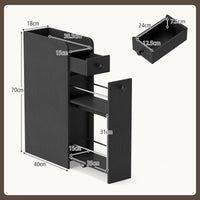 Giantex Slim Storage Cabinet, Narrow Bathroom Cabinet w/Slide Out Drawer & Spacious Top