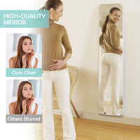 Giantex 160 cm x 37cm Full Length Mirror, Floor Mirror with Stand, Free Standing or Wall Mounted Mirror