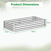 Galvanized Raised Garden Bed, Round/Rectangular Outdoor Planter Box