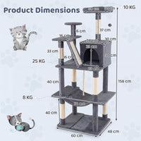 Cat Tree Tower for Indoor Cats Multi-Level Cat Condo with Plush Top Perch
