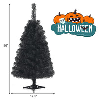 3ft Unlit Black Christmas Tree, Artificial Halloween Tree