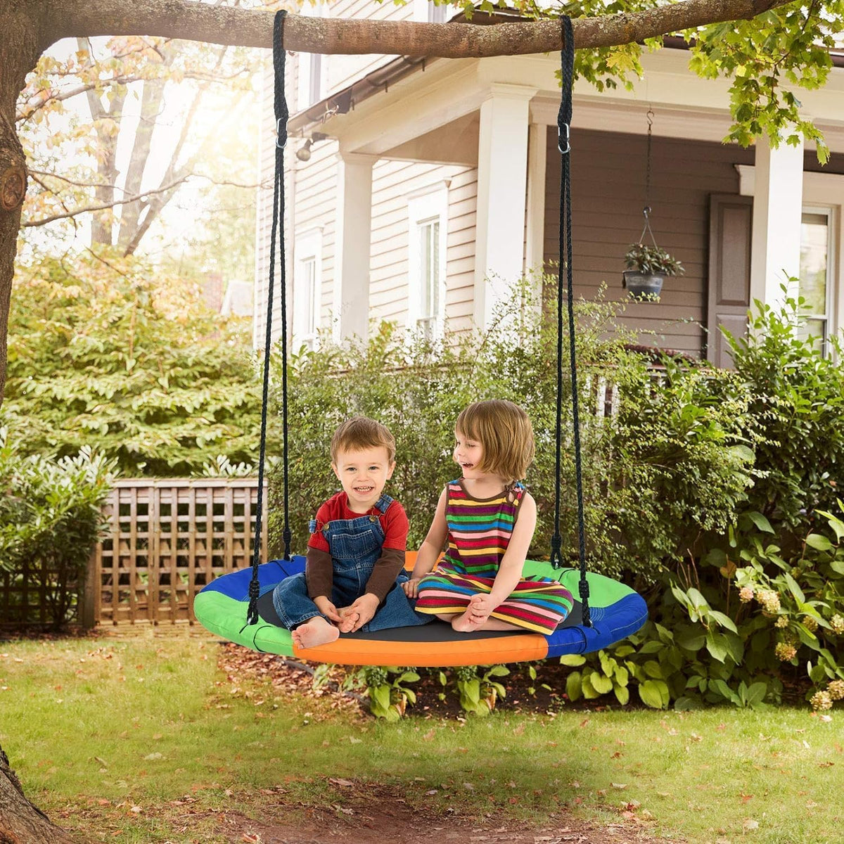 100 cm Flying Saucer Tree Swing for Kids, Play Swing
