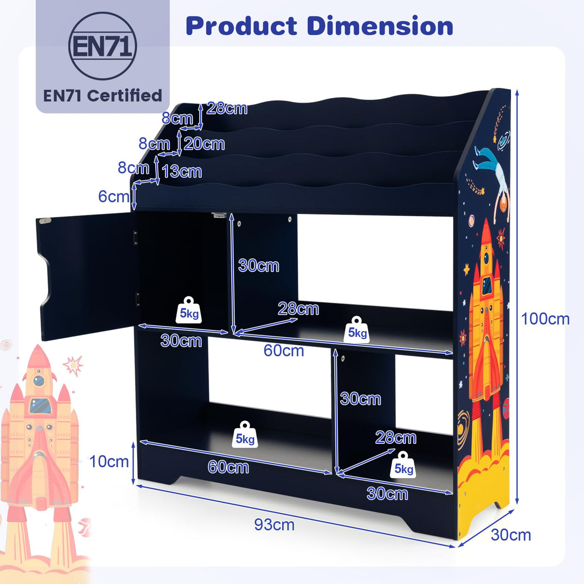 Toy Storage Organizer Display Stand for Playroom