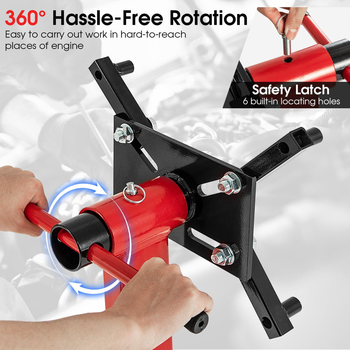 Engine Stand 340kg Heavy Duty with 360 Rotating Head and 4 Adjustable Arms