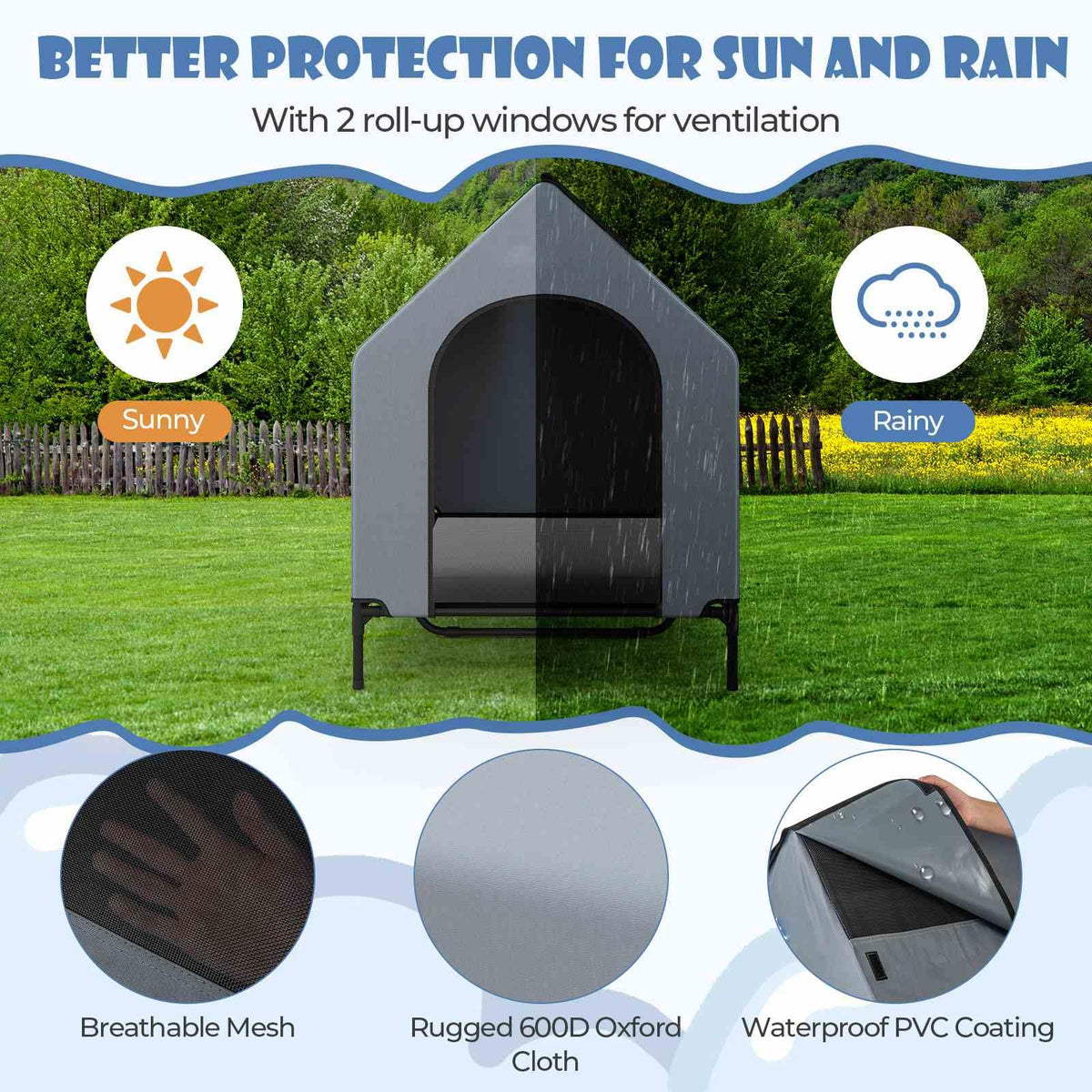 132cm Elevated Dog House for Large Breeds