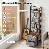 Giantex CD Storage Rack with Drawers, 5-Tier DVD Shelf Organizer
