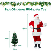 90/120/150cm Pre-Lit Fiber Optic Christmas Tree with 85/125/170 PVC Tips for Holiday Decor