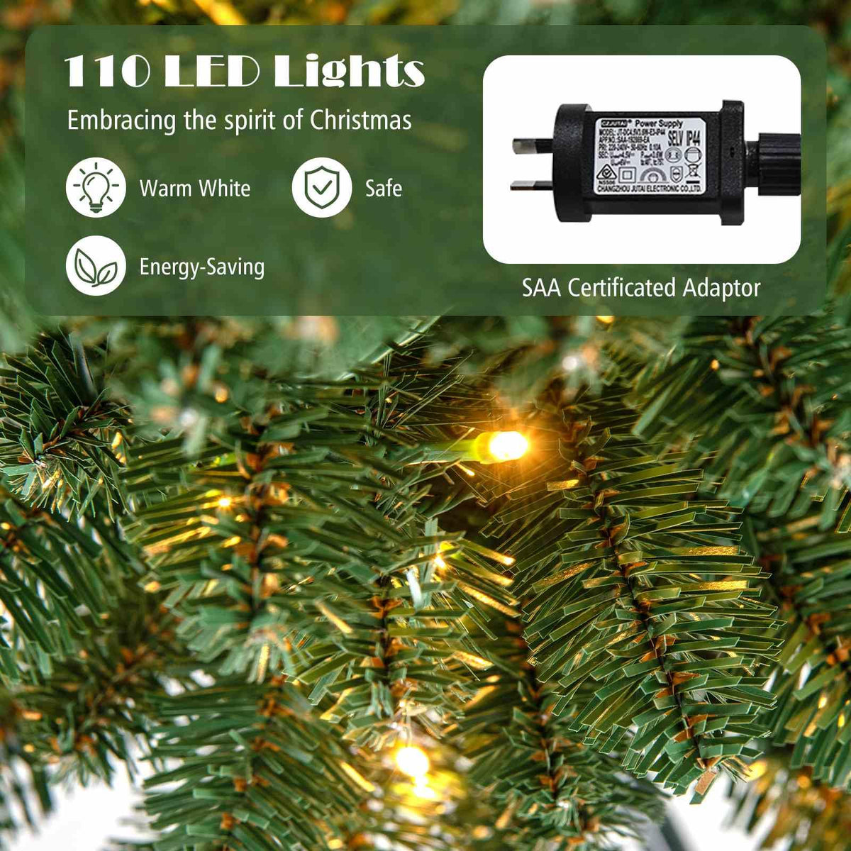 150 cm/180 cm/210 cm/240 cm Pencil Christmas Tree with LED Lights and Memory Branchs