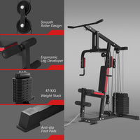 Ergonomic Workout Equipment with Pulley, Arm and Leg Developer for Total Body Training