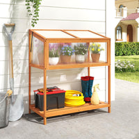 Wood Cold Frame Greenhouse, Raised Flower Planter Protection