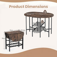 Giantex Folding Dining Table for 4 People, Oval Dining Table