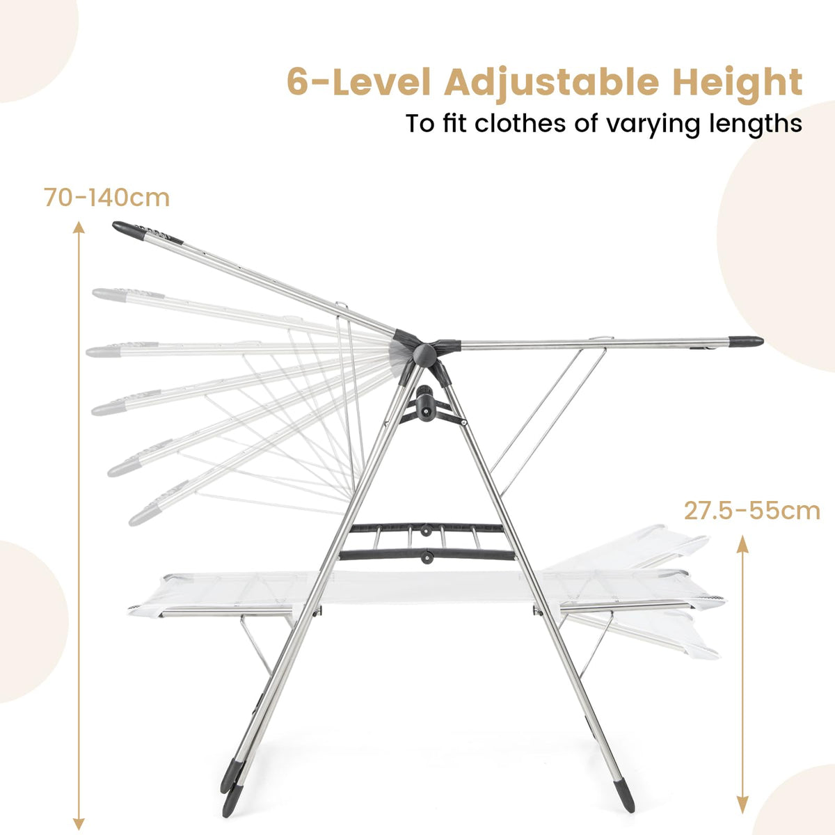 Two Tier Storage Drying Rack Giantex Foldable Clothes Drying Rack, 2-Tier Laundry Drying Rack with ...