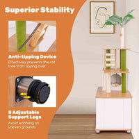 Large Cat Tree w/Litter Box Enclosure, Hidden Cat Washroom