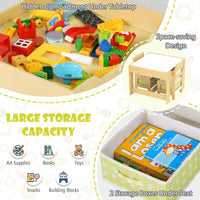 3-In-1 Kids Multi Activity Table & 2 Chairs Set for Toddlers