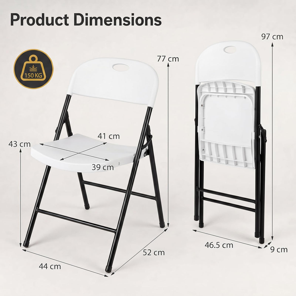 Giantex Foldable Plastic Chairs Set, Portable Seats