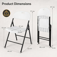 Giantex Foldable Plastic Chairs Set, Portable Seats