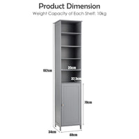 Giantex 182cm Bathroom Storage Cabinet, Wooden Bathroom, Freestanding Narrow Storage Cabinet