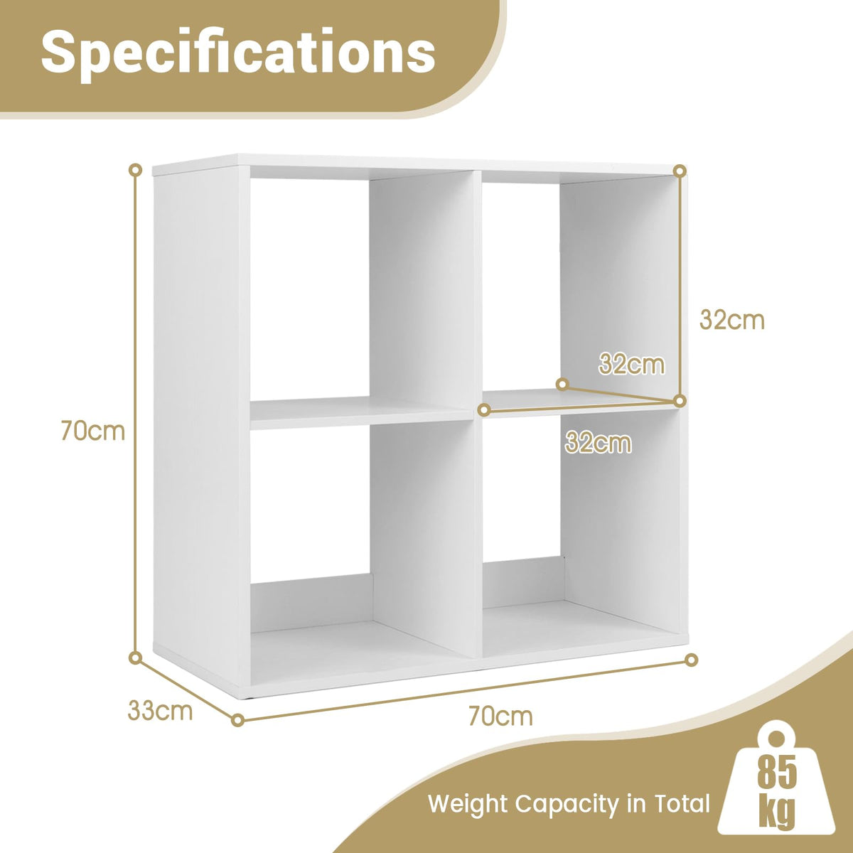 4/6-Cube Open Bookshelf Home 2-tier Large Bookcase Free-standing Storage Shelf