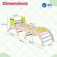Foldable Montessori Climbing Toys w/Arch Climber, Reversible Ramp, Climbing Rope