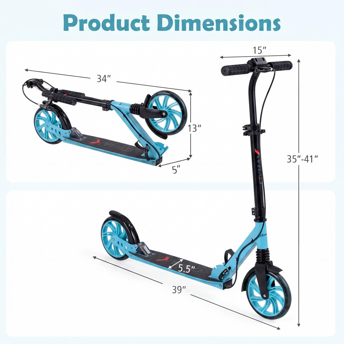 Foldable Kick Scooter for Teens Adults with Light-up Wheels