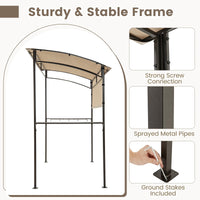 Patio Barbecue Canopy with Serving Shelf and Storage Hooks for Garden