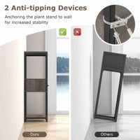 2 Pack 3 Tier Tall Metal Plant Stand with Drawer