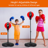 81cm-117cm Height adjustable Punching Ball Set with Large Capacity Base for Children over 3 Years