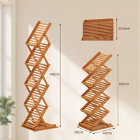 Giantex Foldable Bamboo Magazine Rack with 2 Adjustable Positions